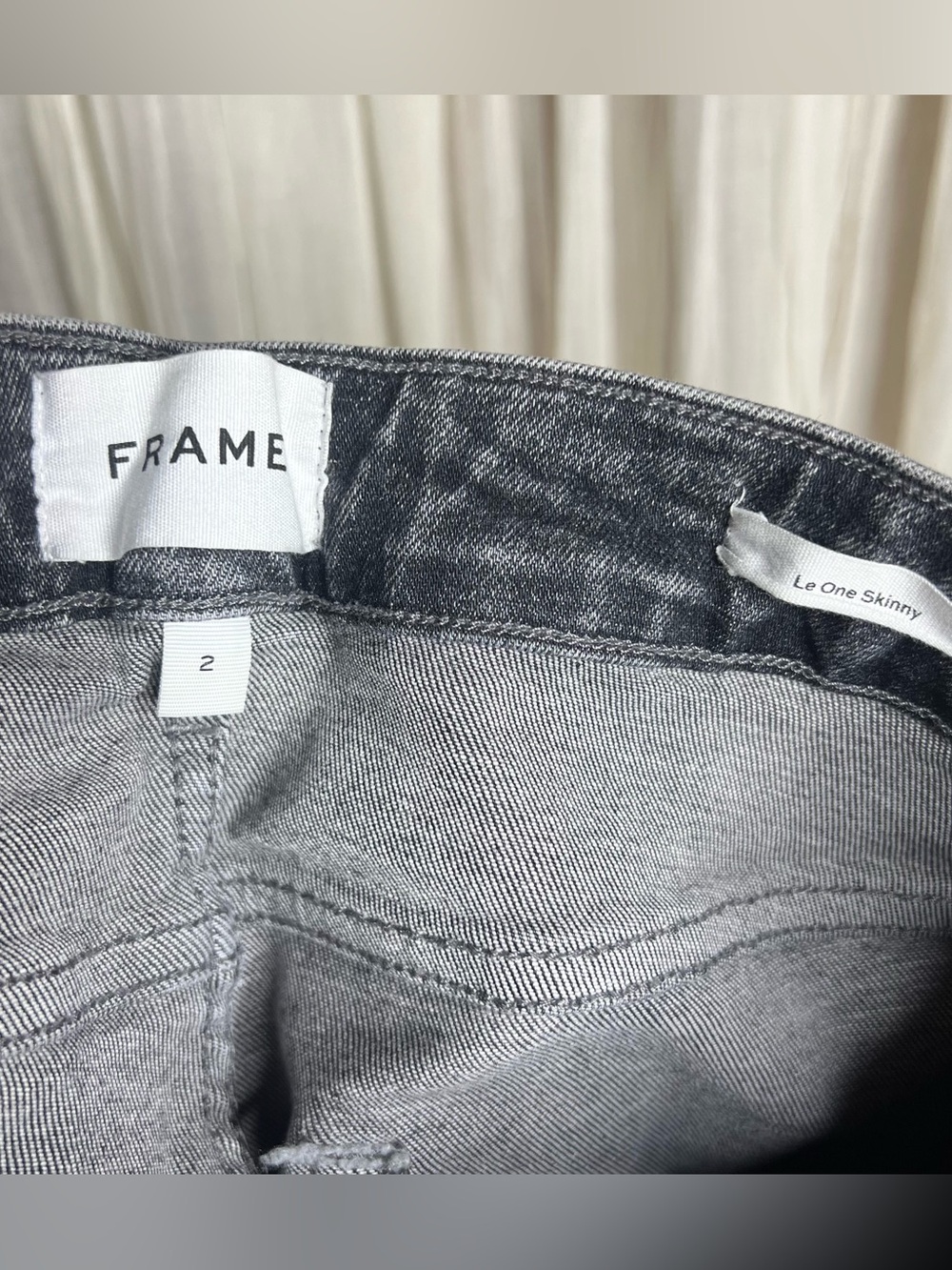 FRAME Dark Gray Le One Skinny Crop Jeans - Picture 5 of 6